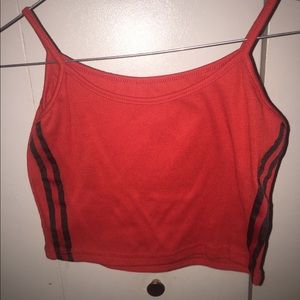 red striped crop top
